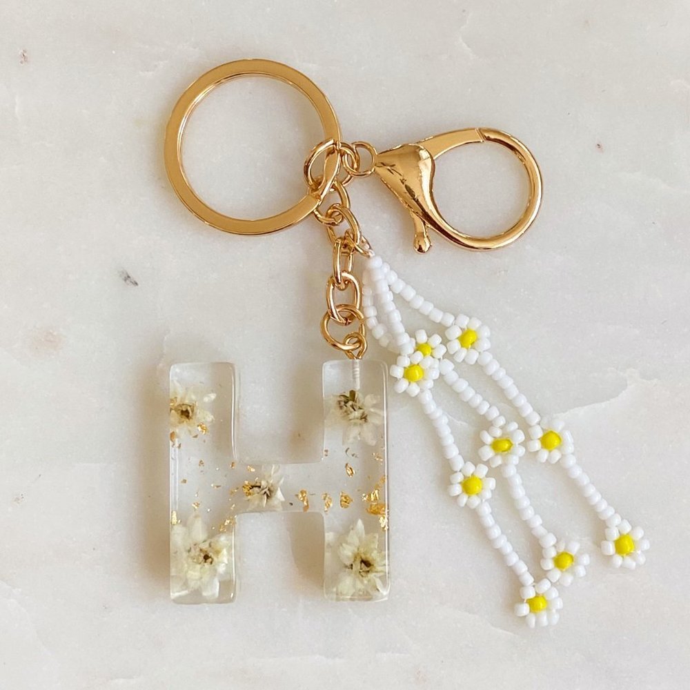 Baby Daisy Initial Key Chain - Picture 9 of 16